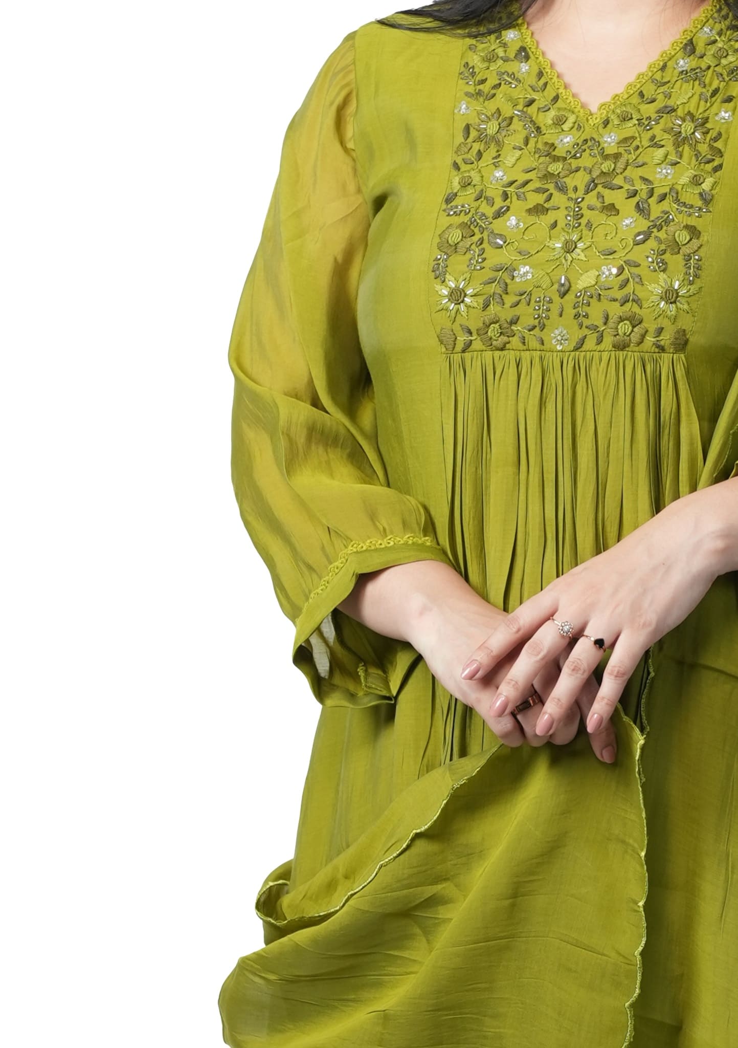 Mal Chanderi anarkali kurta