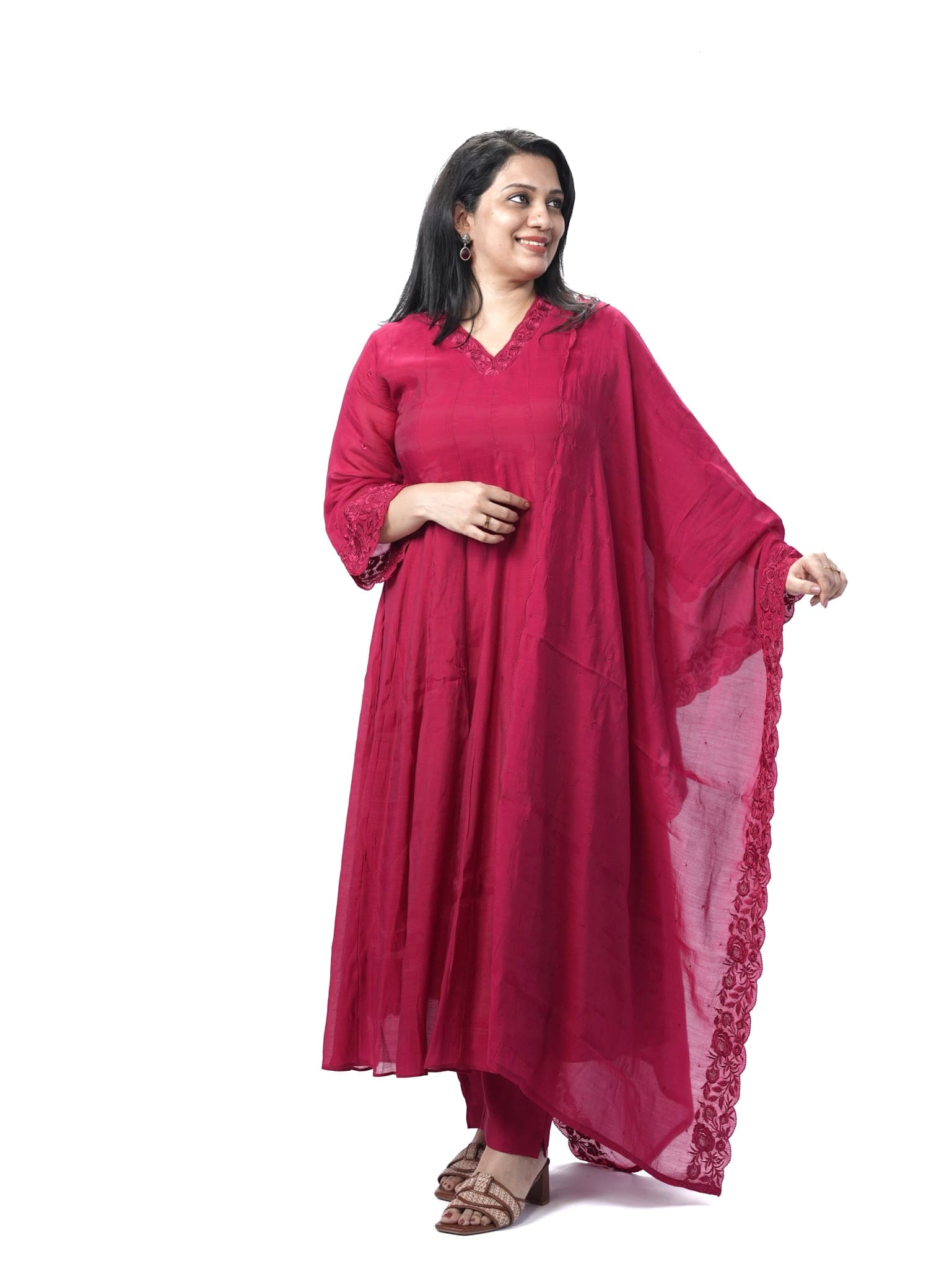 Bloom in Magenta Mal Chanderi Salwar