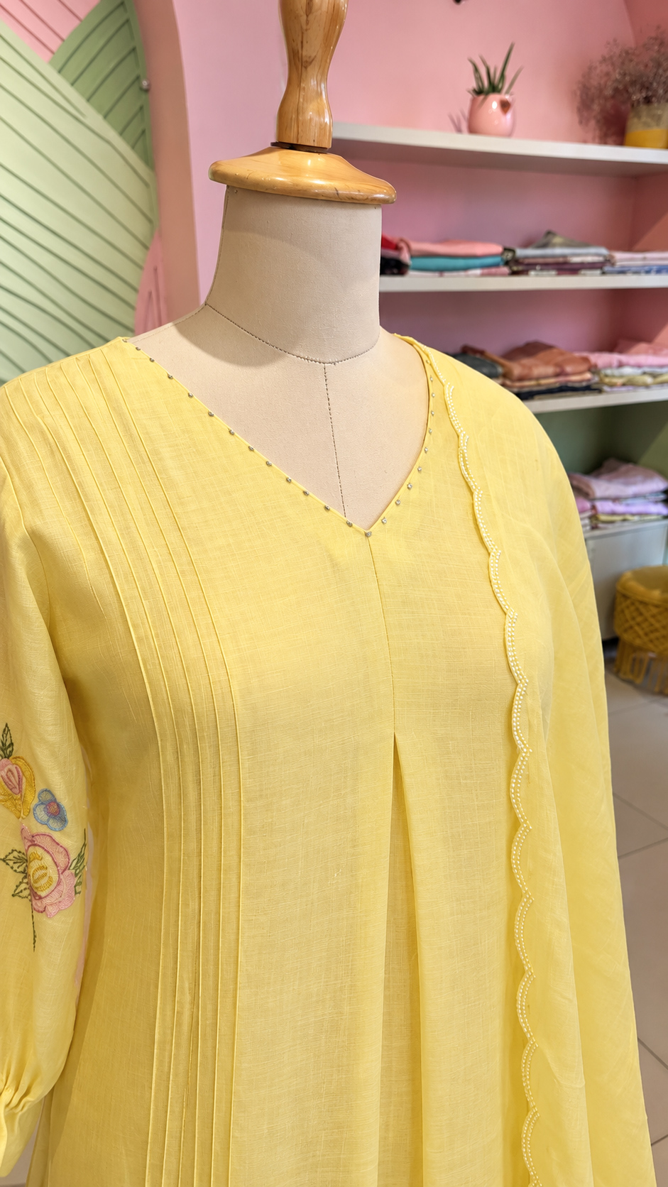 Elegant Sunshine Yellow Chanderi Salwar Set
