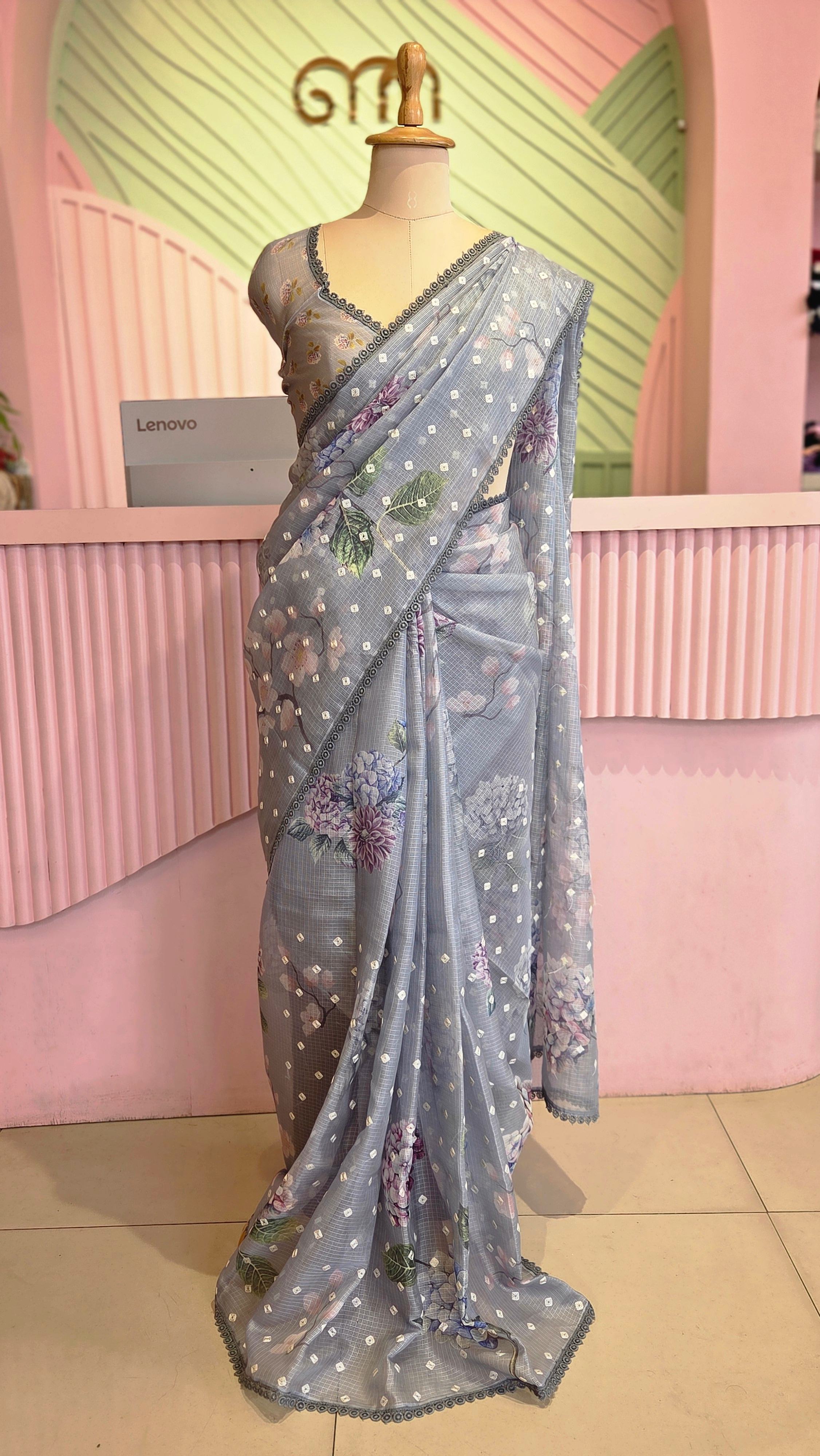 Elegant Ash Kota Saree