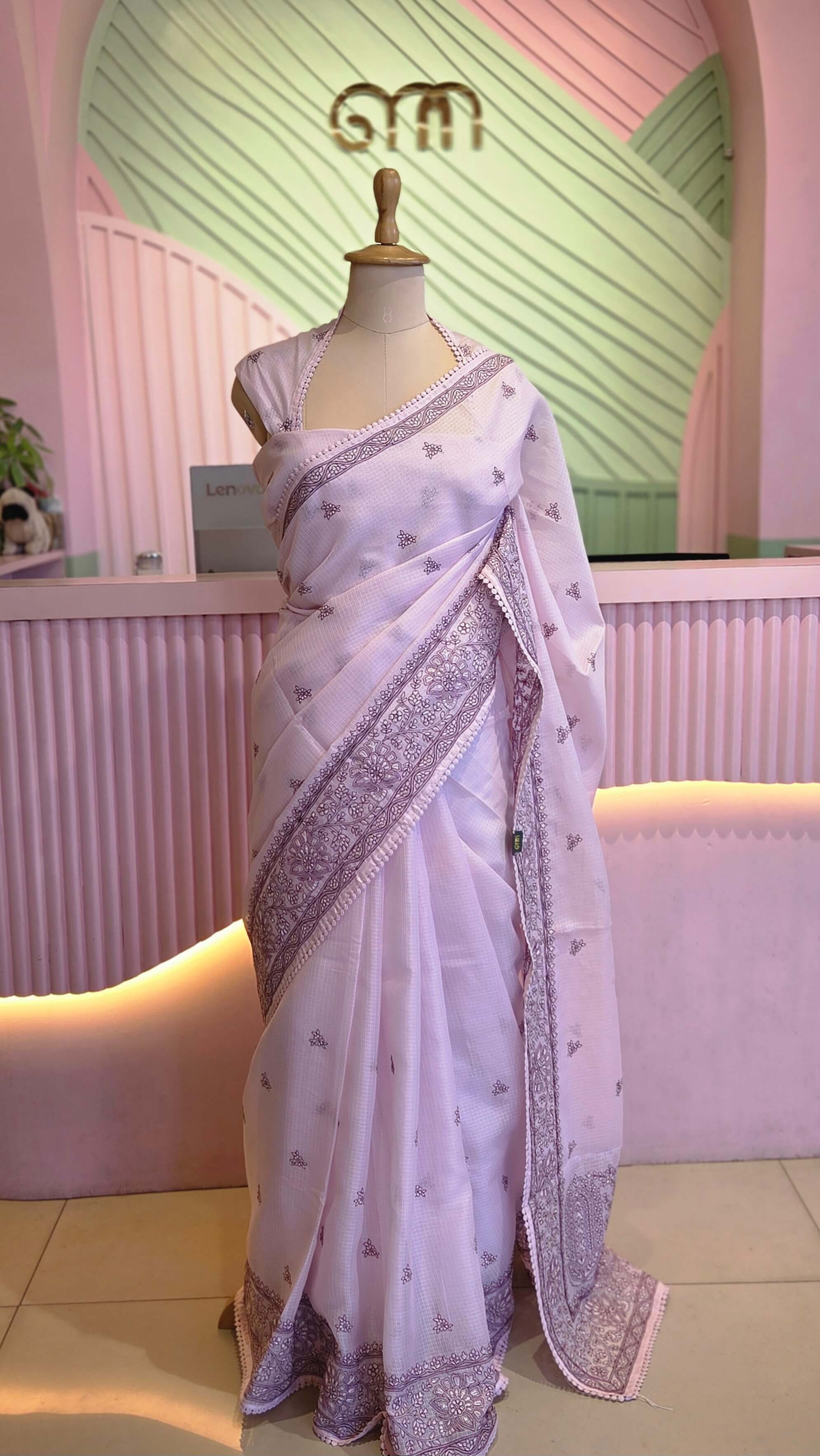 Elegant Soft Pink Kota Saree