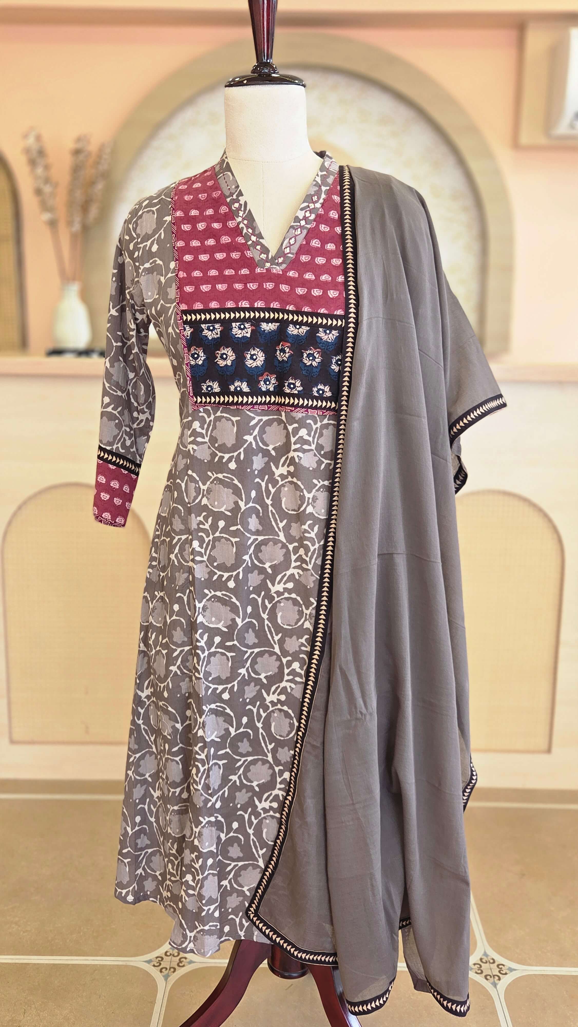 Elegant Printed Cotton Salwar Suit Set