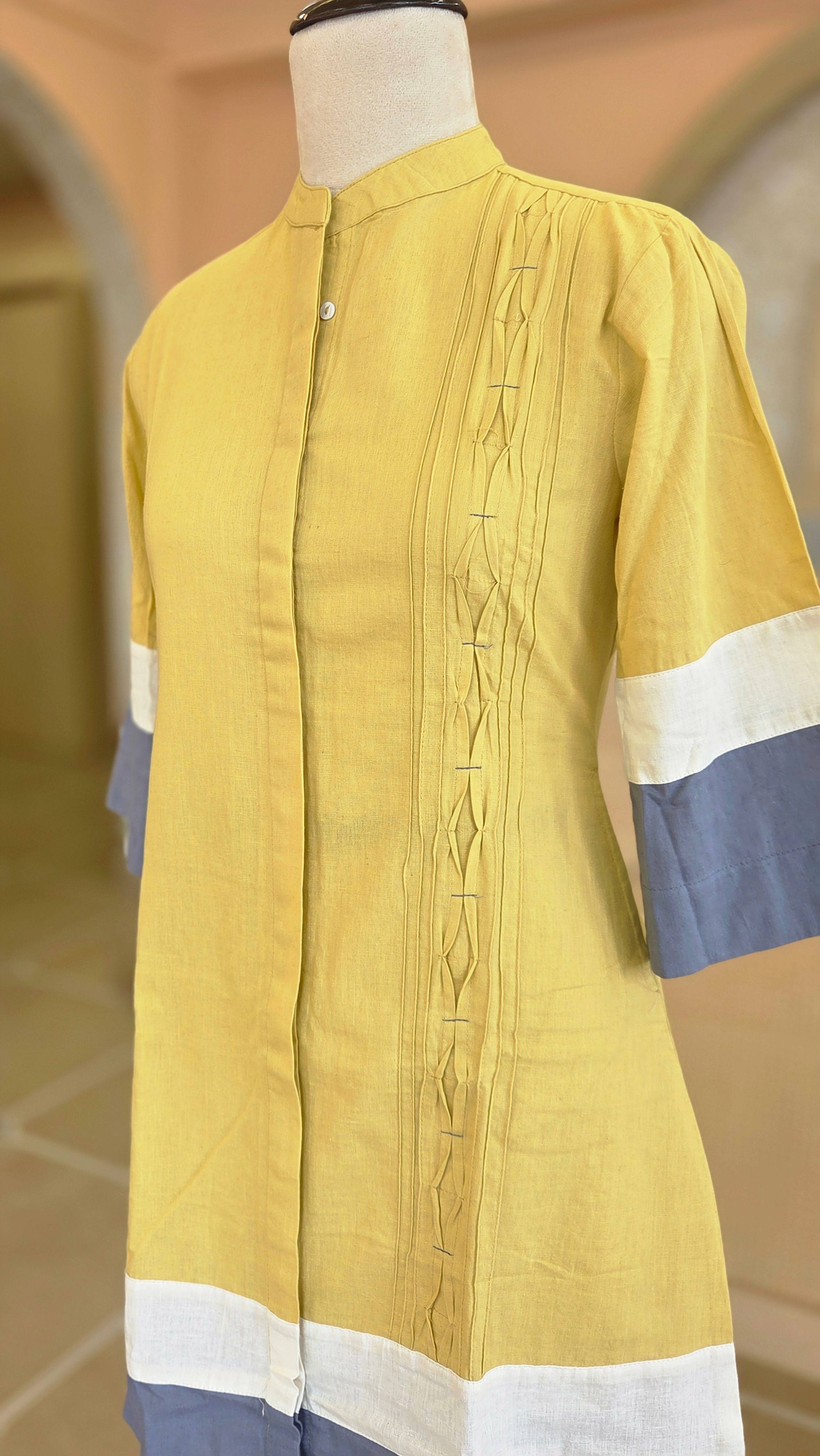 Yellow Elegance Color-Block Dress