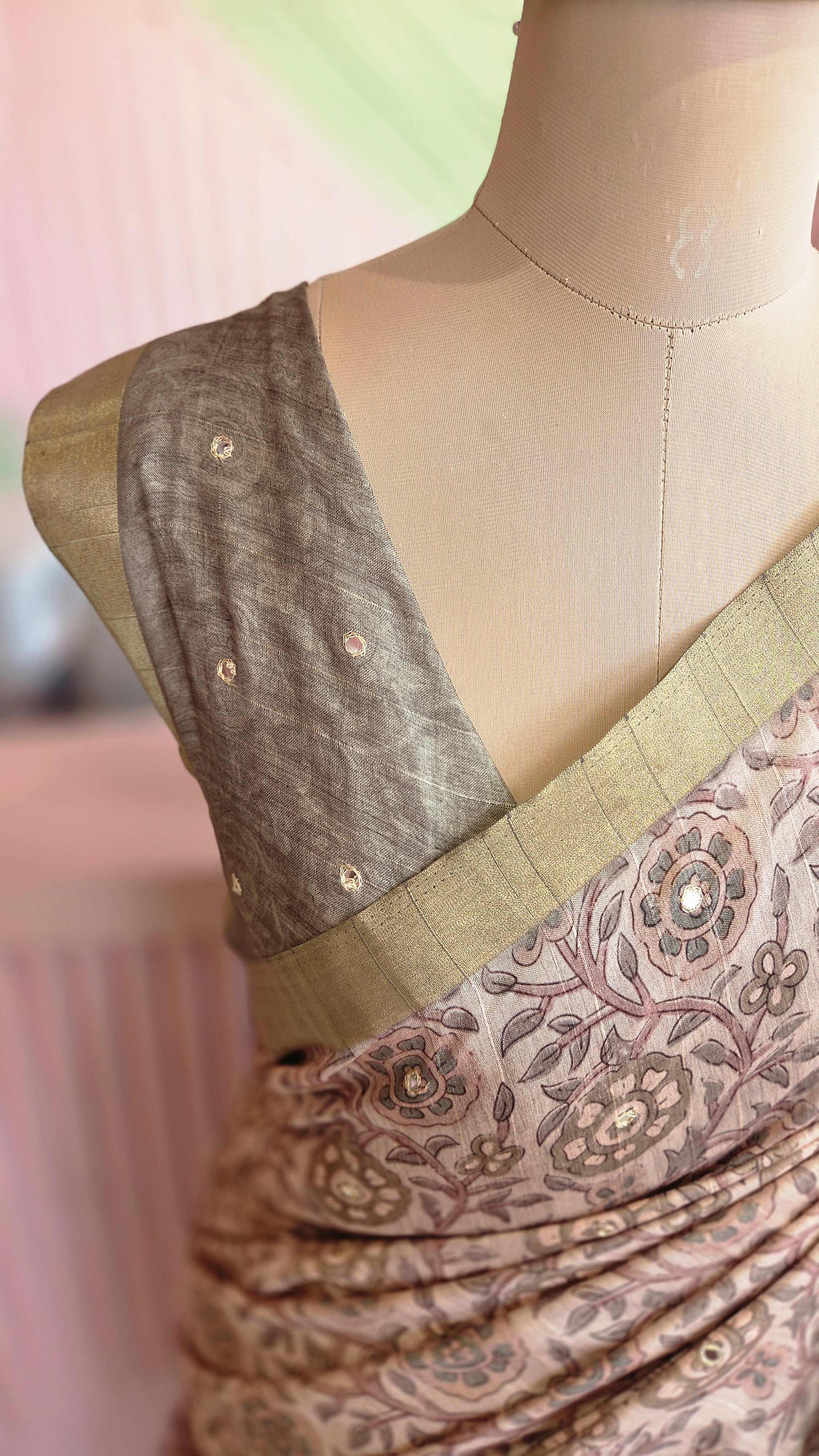 Green Semi Tussar Saree