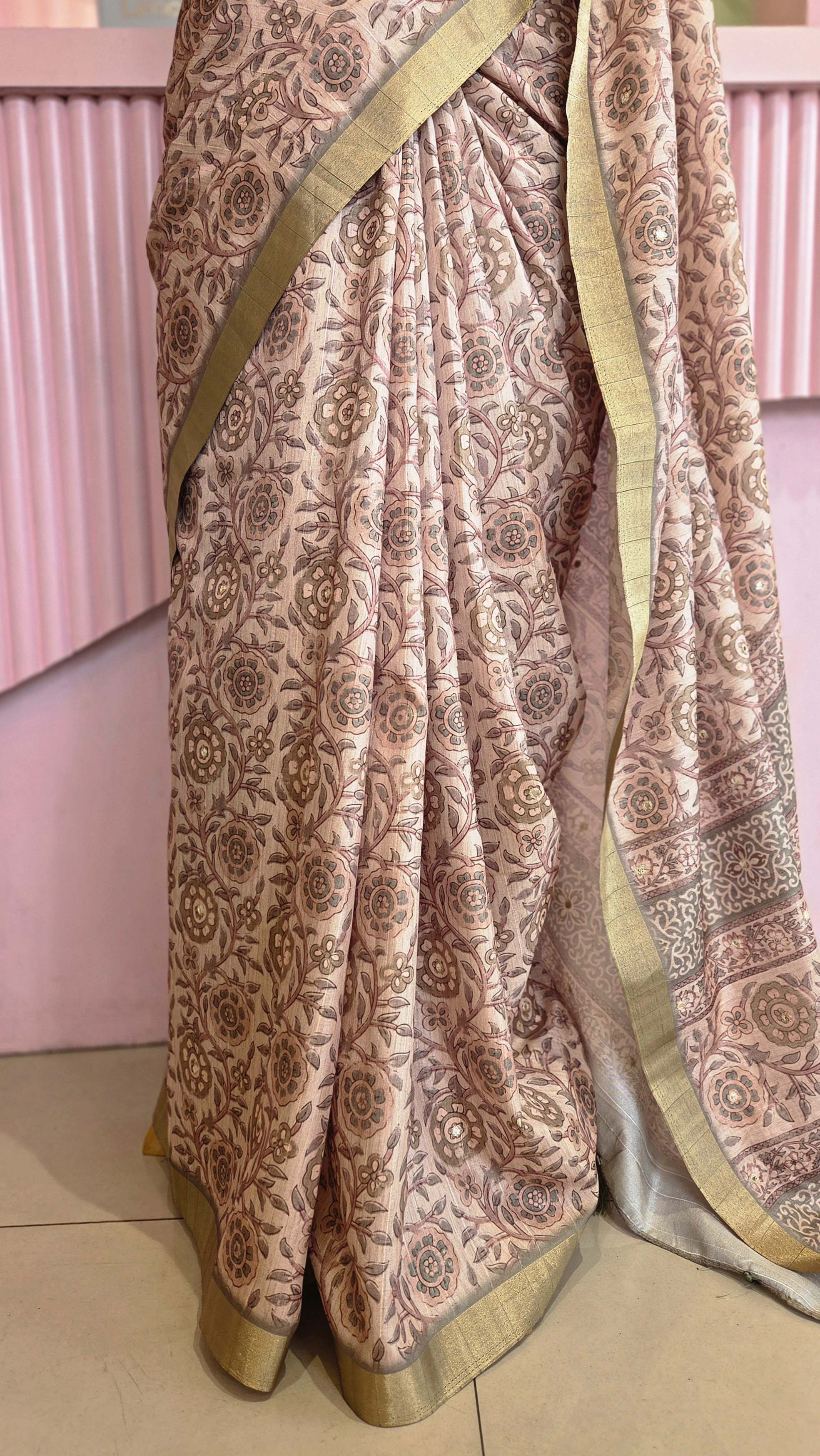 Green Semi Tussar Saree