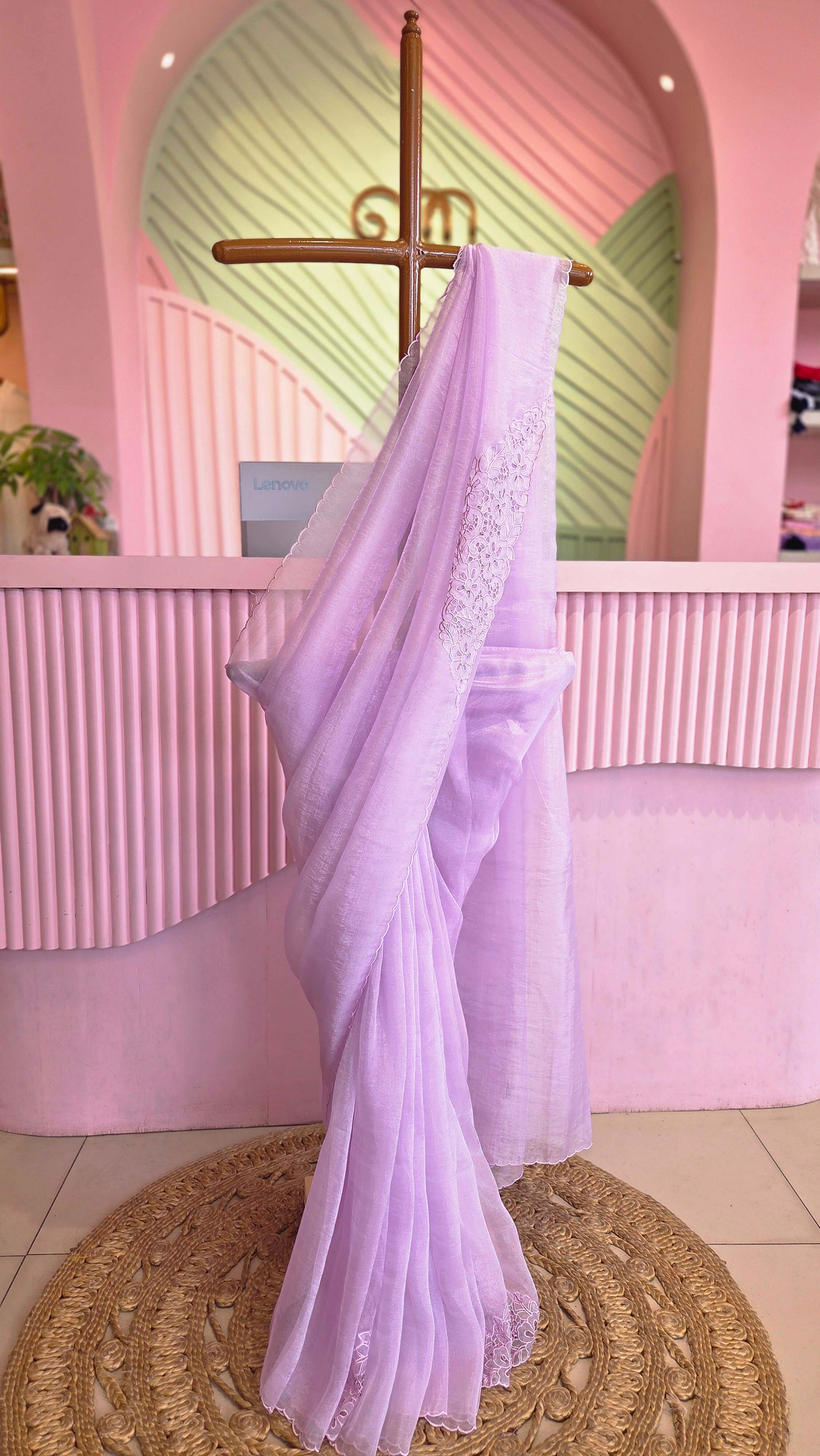 Soft Lavender Organza Saree