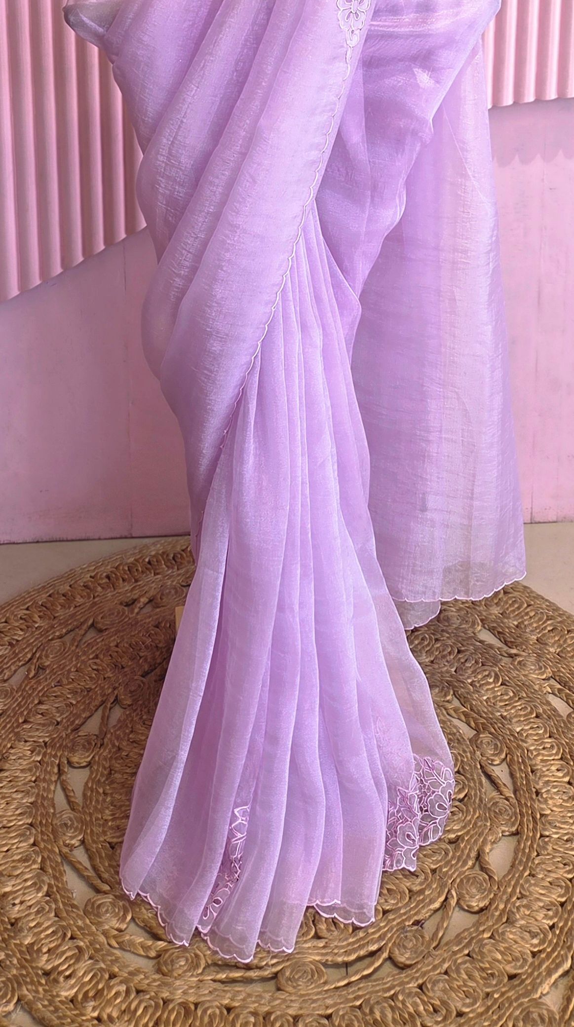 Soft Lavender Organza Saree