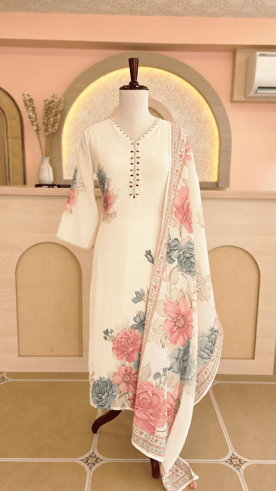 Elegance in Bloom Chanderi Salwar Set