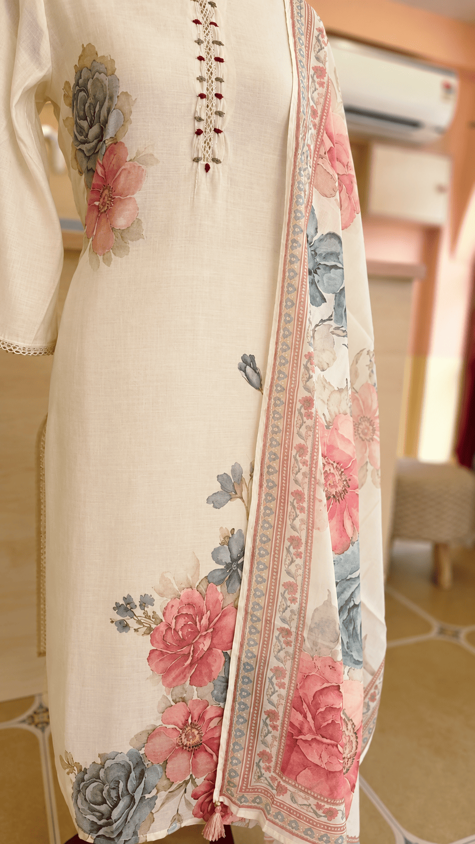 Elegance in Bloom Chanderi Salwar Set