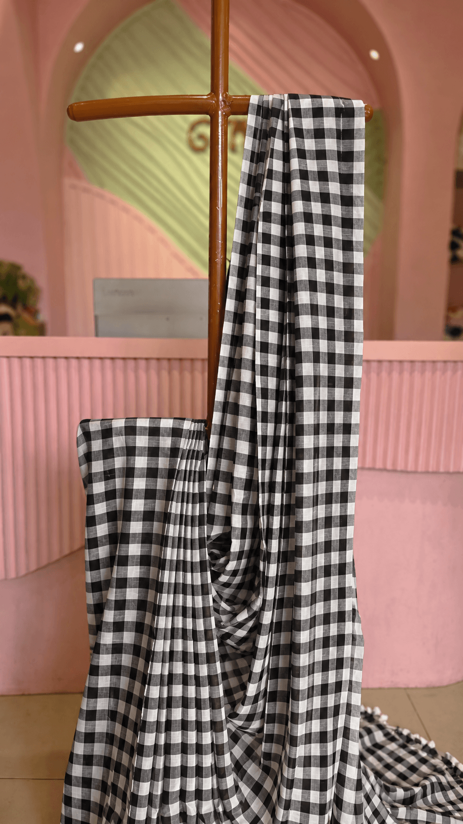 Classic Monochrome Handloom Mul cotton saree