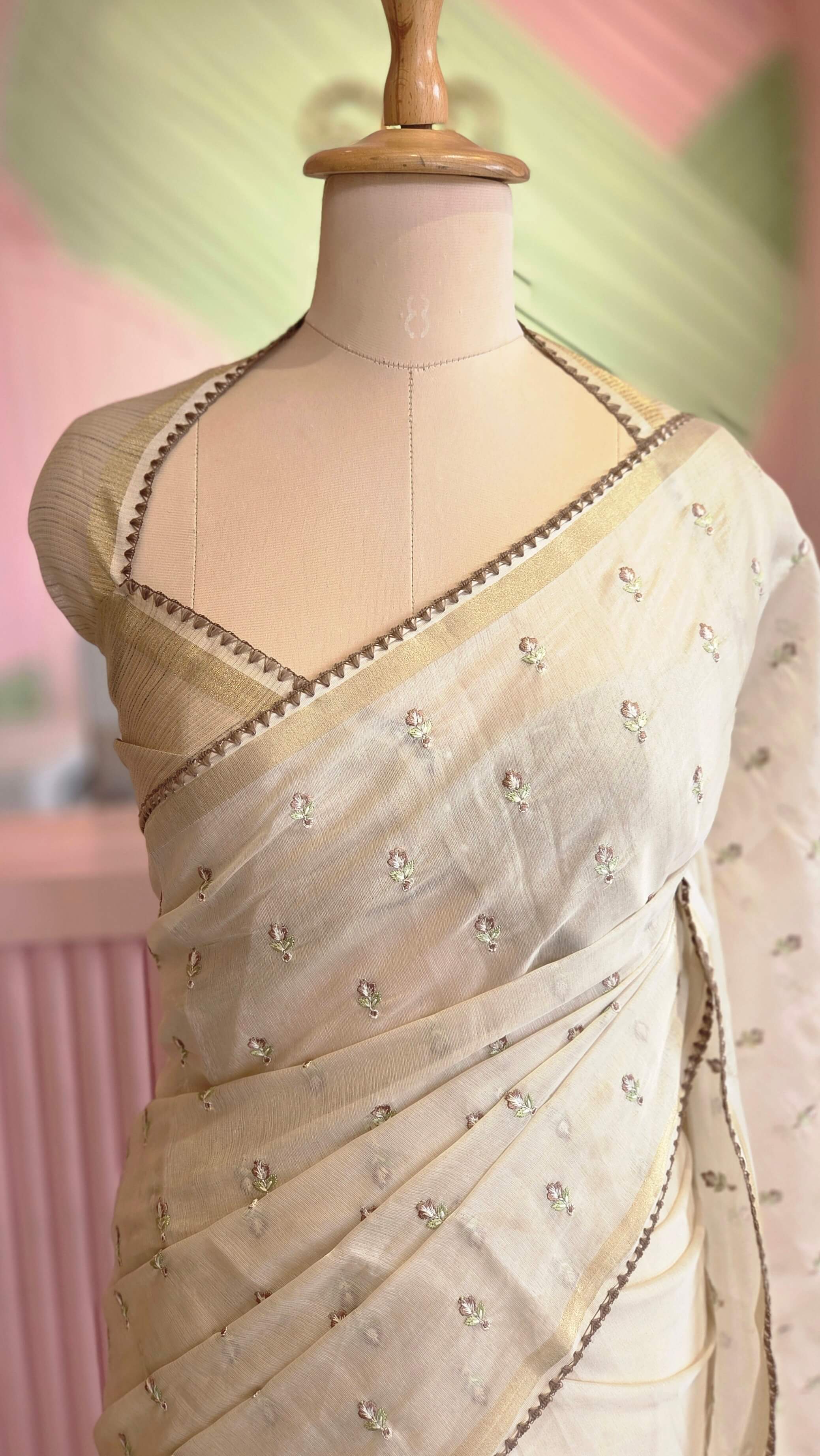 Embroidery Line Tissue Saree