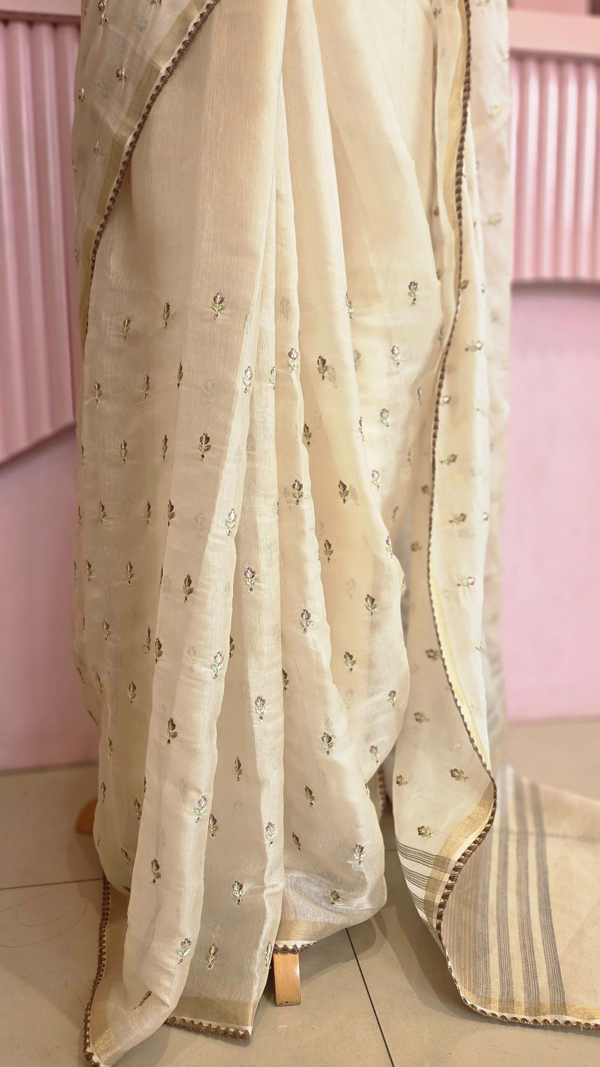 Embroidery Line Tissue Saree