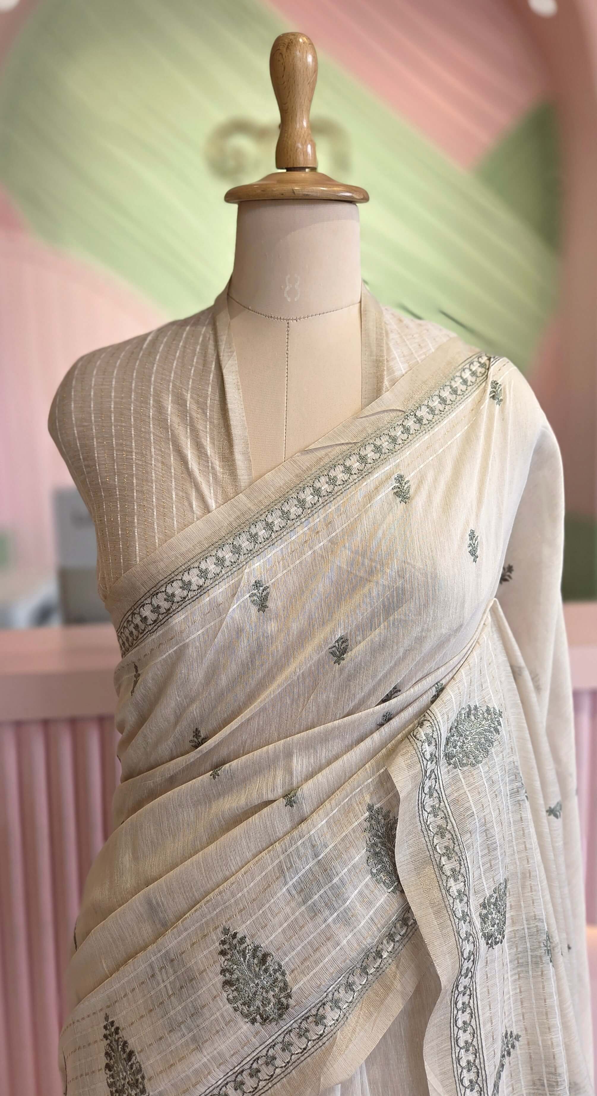 Elegant Tissue Linen Saree