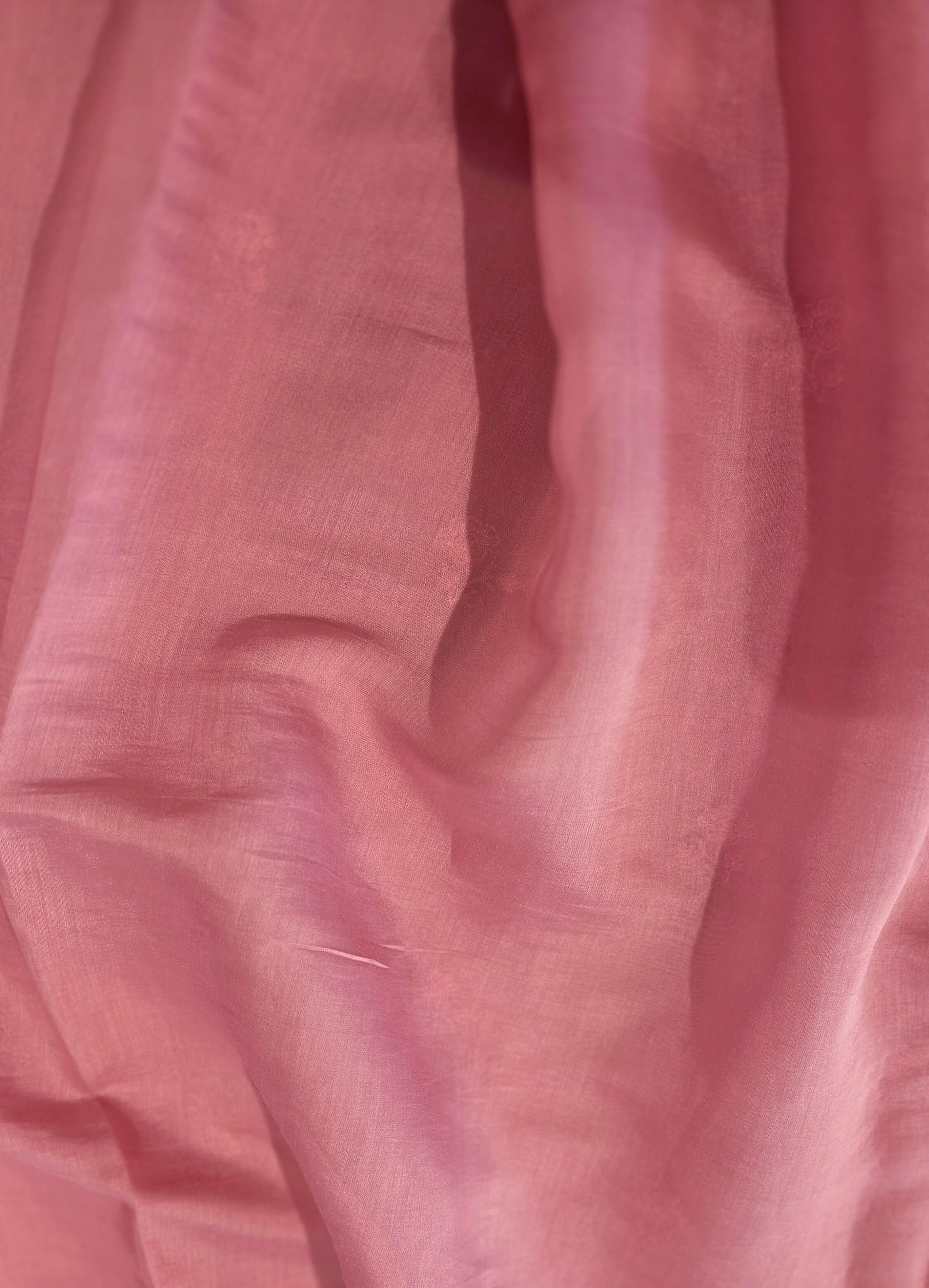 Blush Pink Mul Chanderi Embroidered Saree