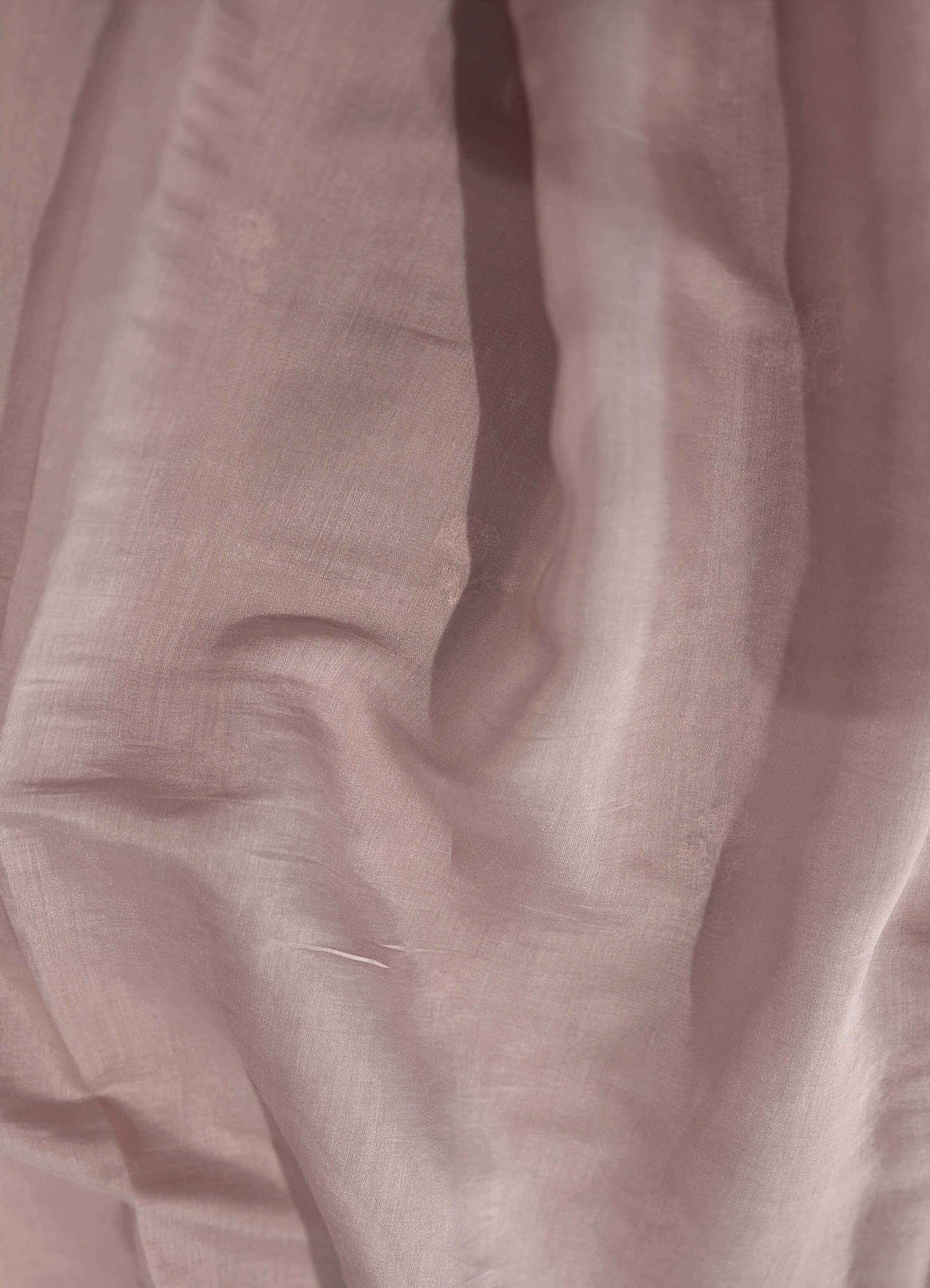 Taupe Gray Chanderi Embroidered Saree