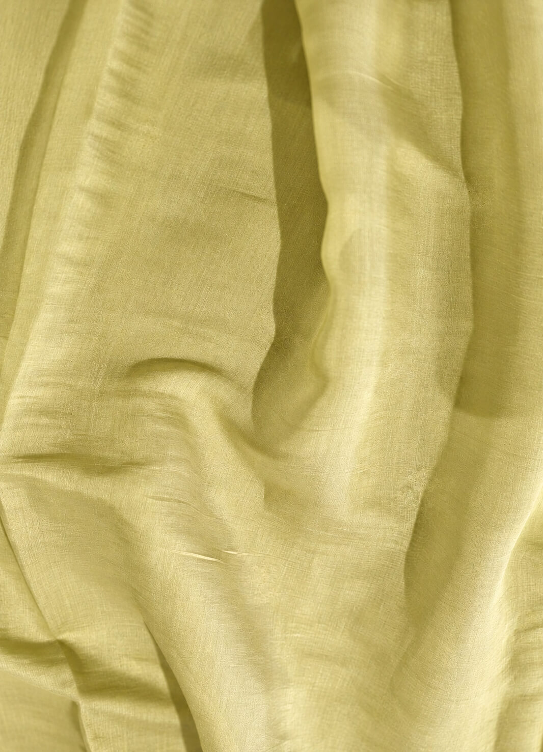Soft Olive Green Mul Chanderi Embroidered Saree