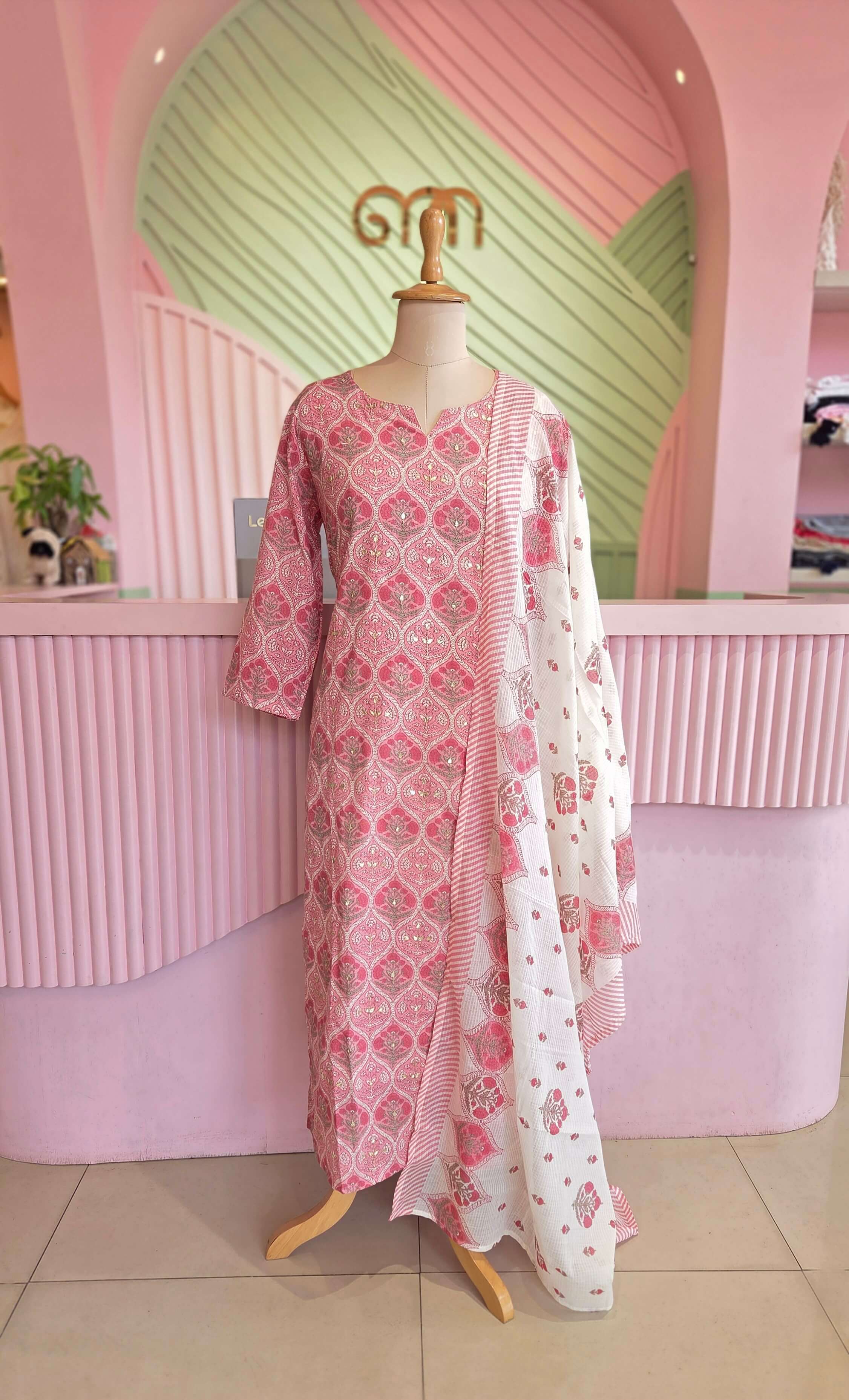 Pink Cotton Salwar Set