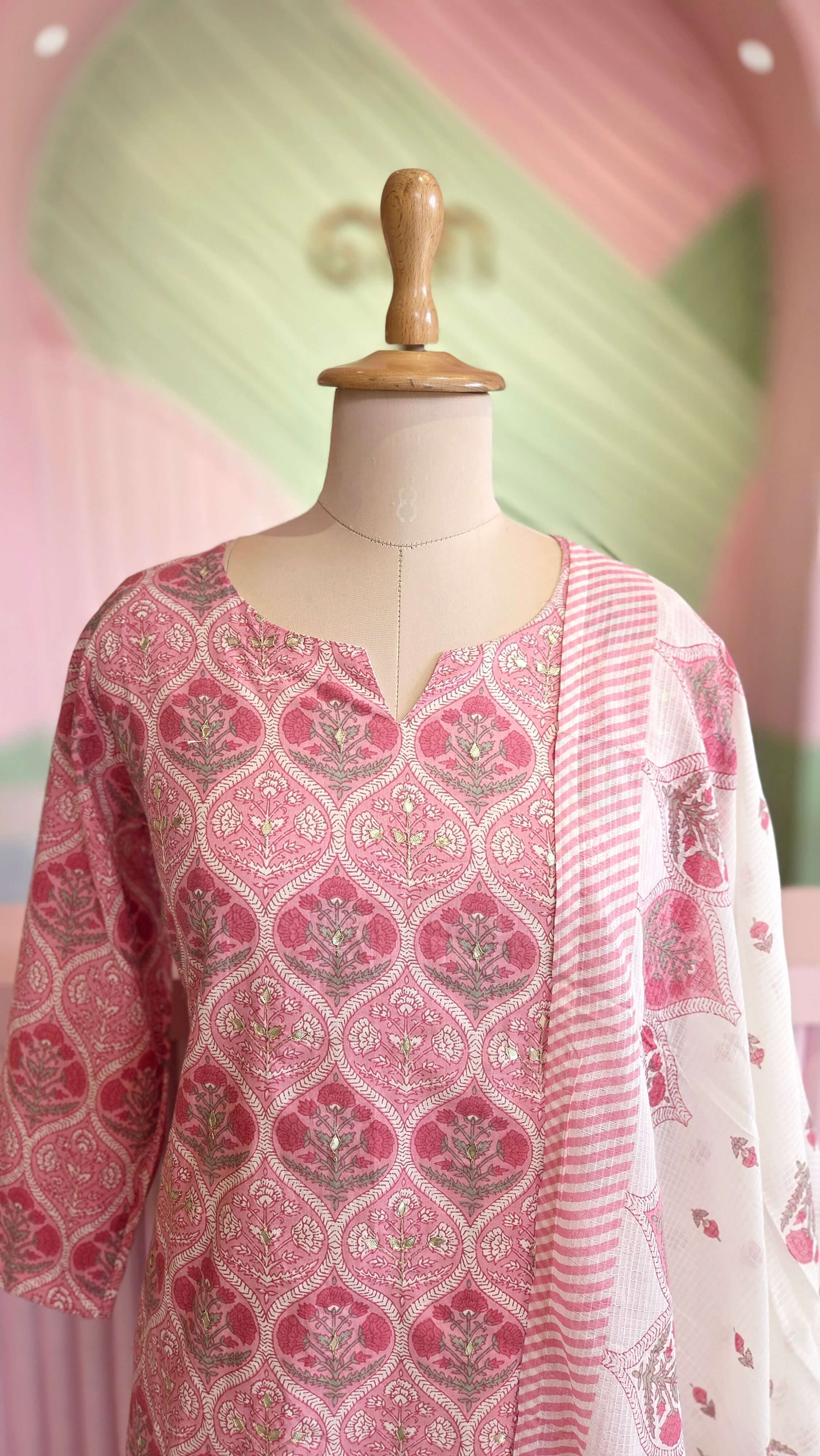 Pink Cotton Salwar Set