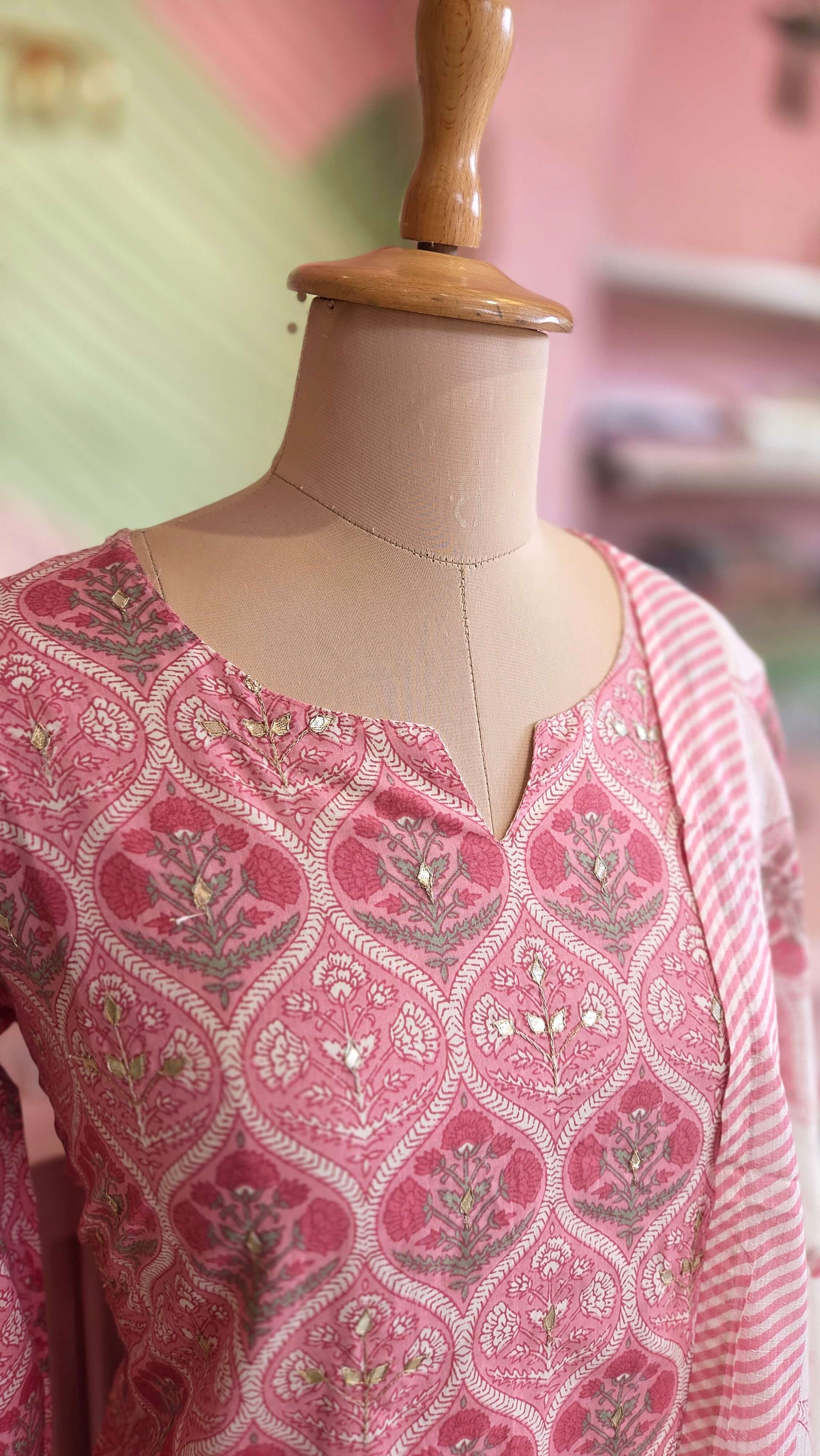 Pink Cotton Salwar Set