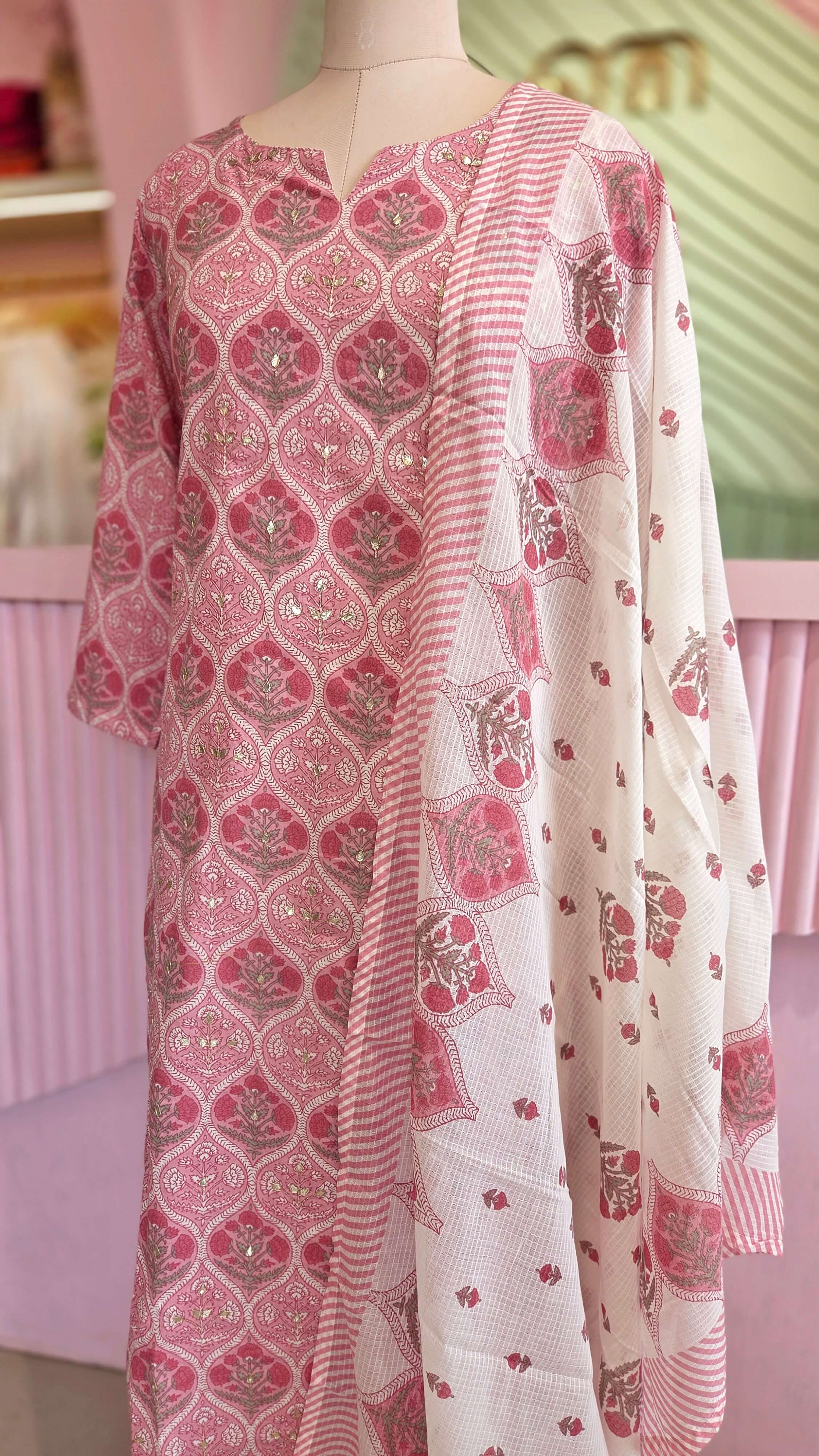 Pink Cotton Salwar Set