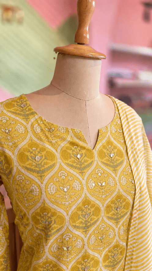 Yellow Cotton Salwar Set