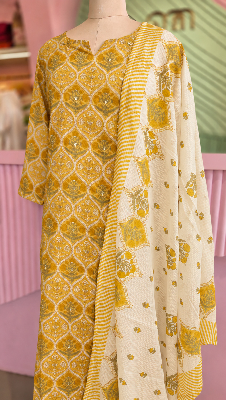 Yellow Cotton Salwar Set