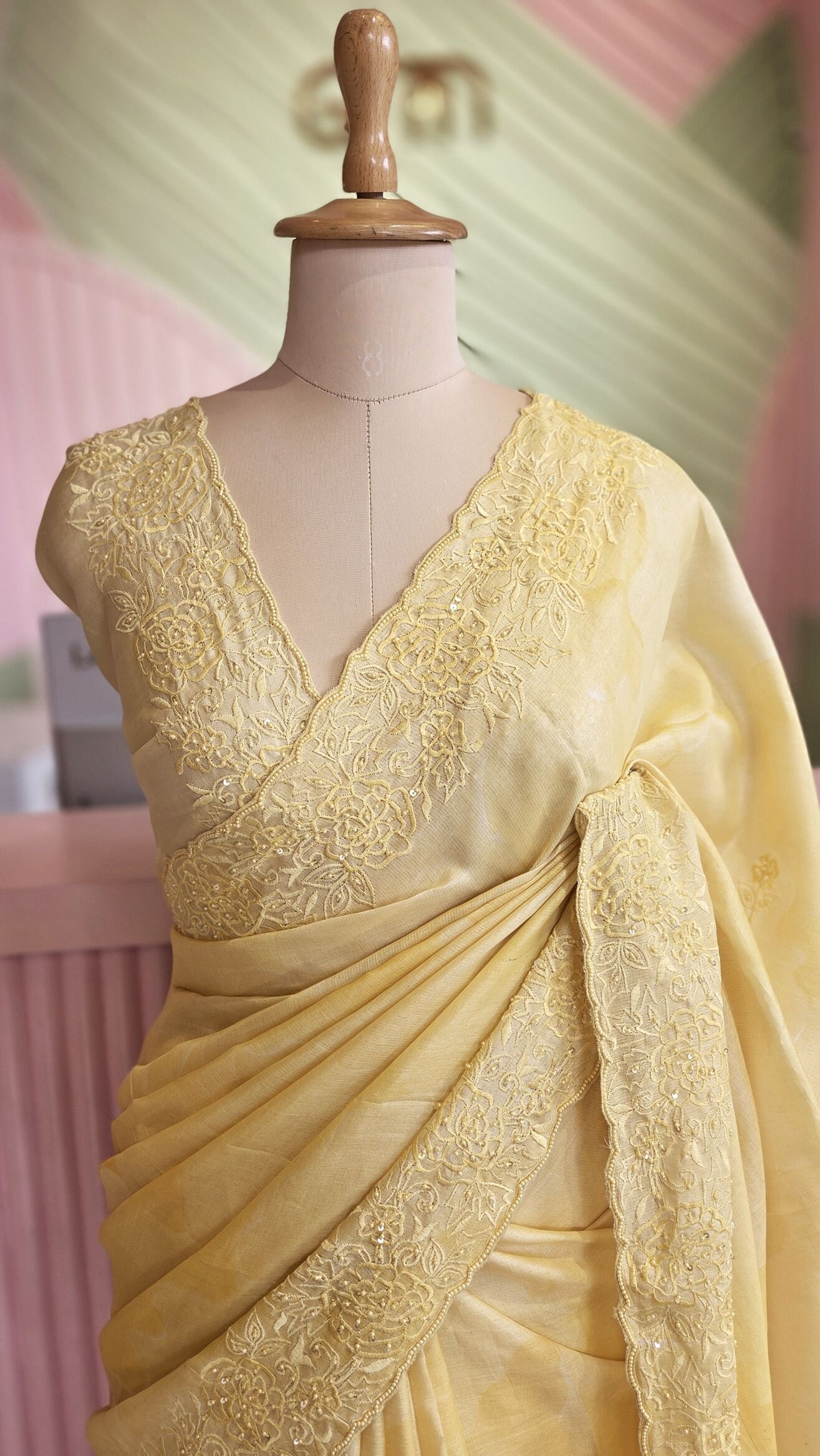 Luminous Gold Tussar Silk Saree